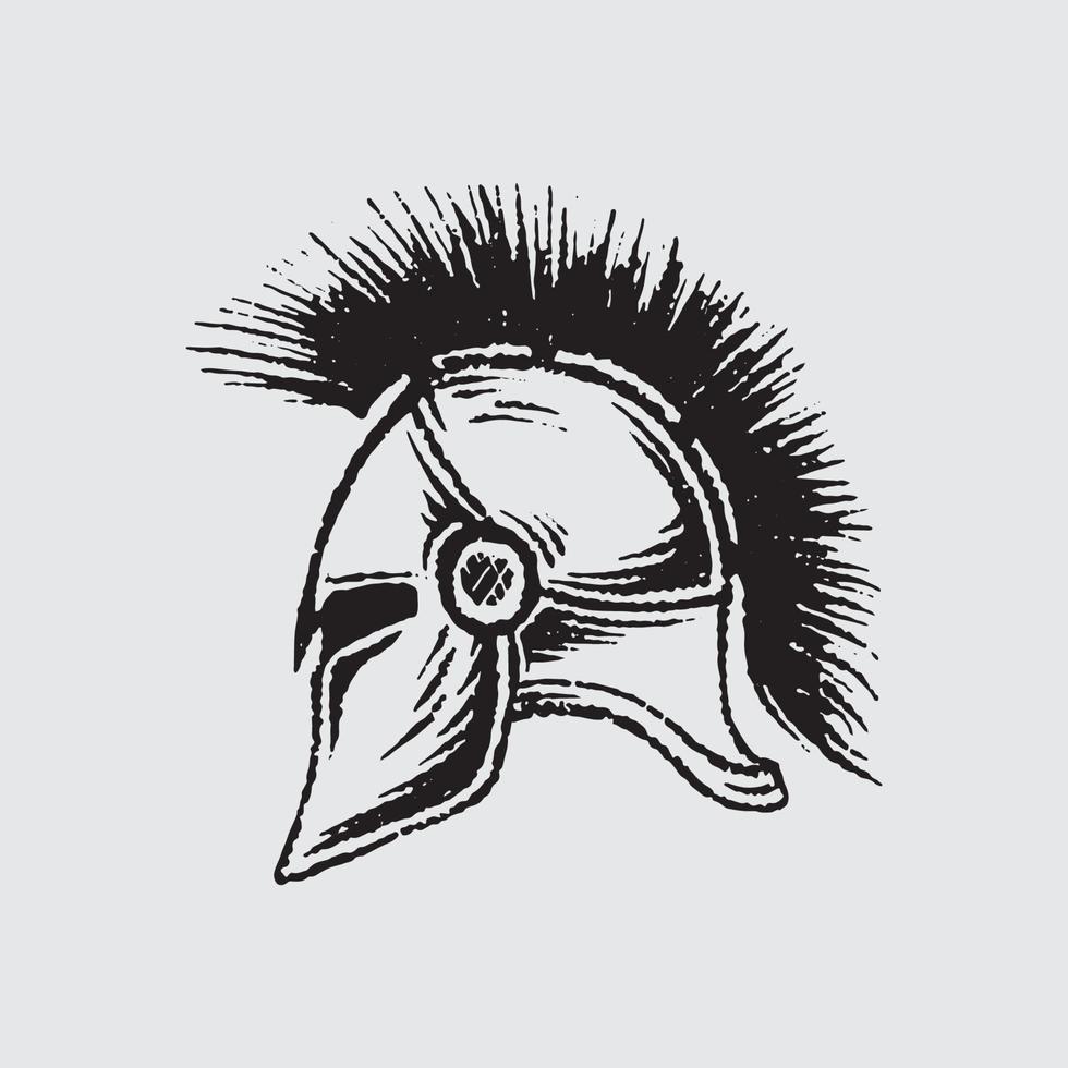 Warrior helmet illustration vector