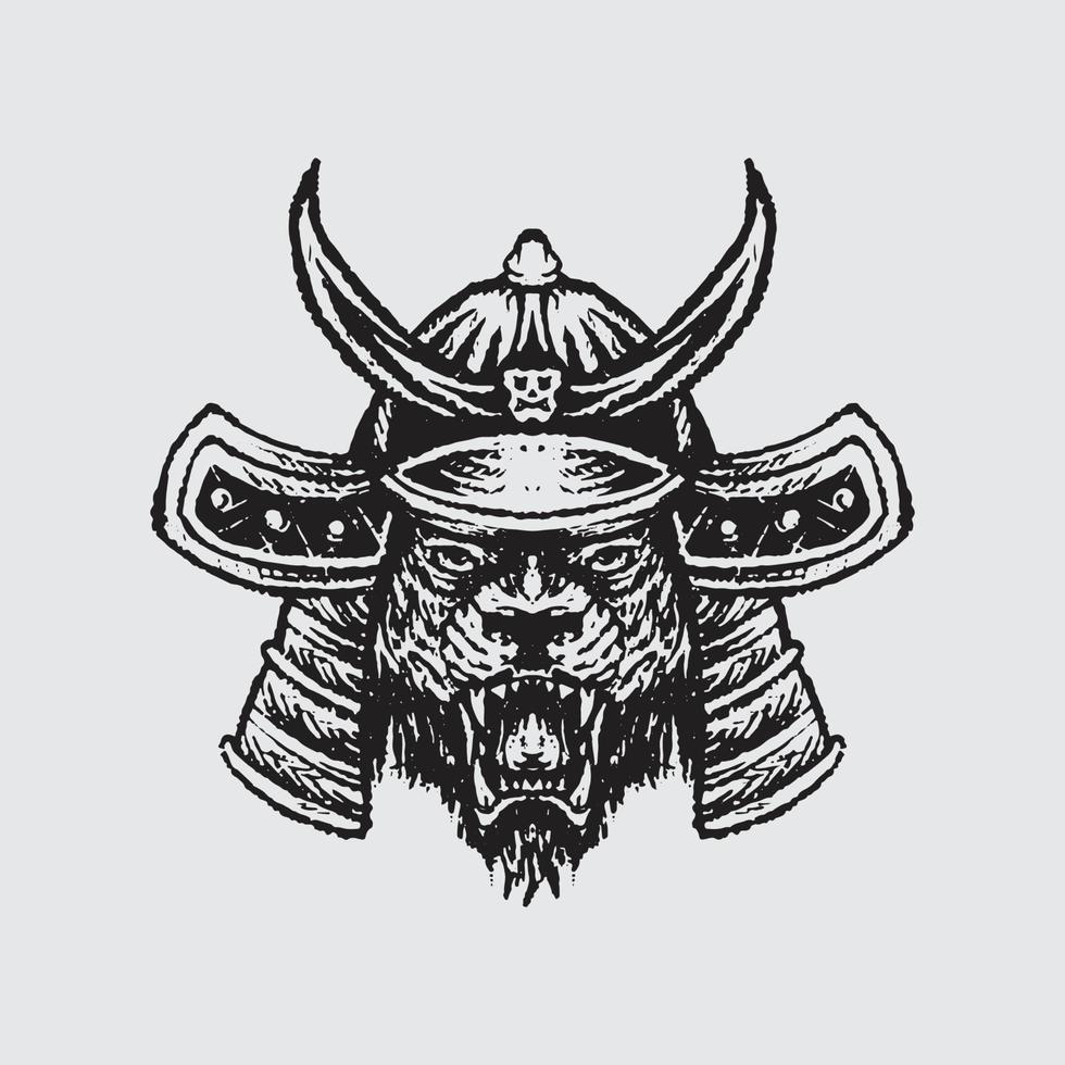 Samurai warrior illustration vector