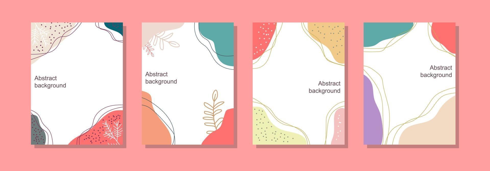 hand drawn floral abstract card for social media post and poster vector