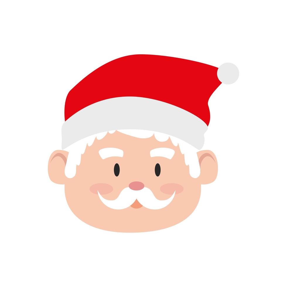 cara, de, santa claus, aislado, icono vector