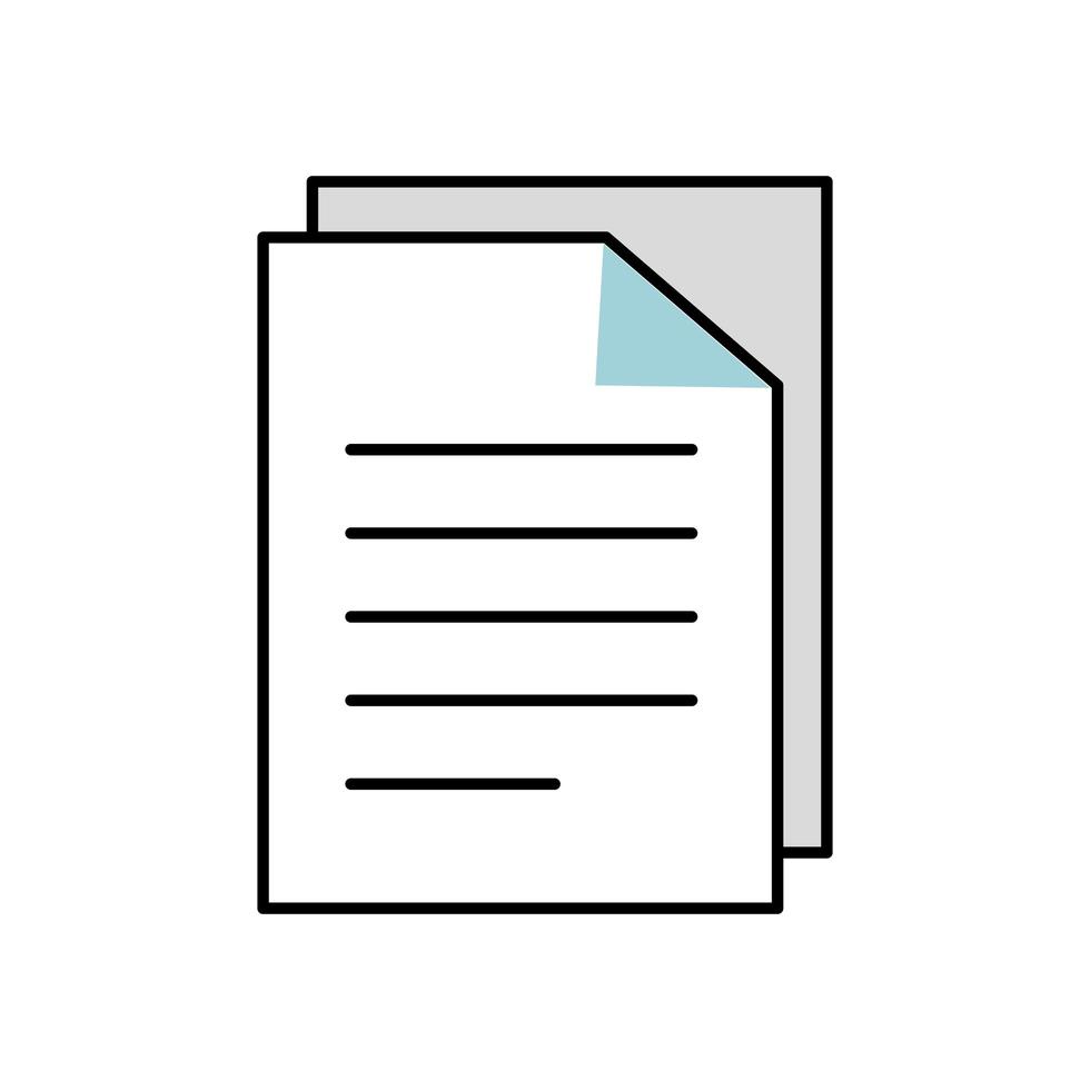 Informe de documento en papel icono aislado vector