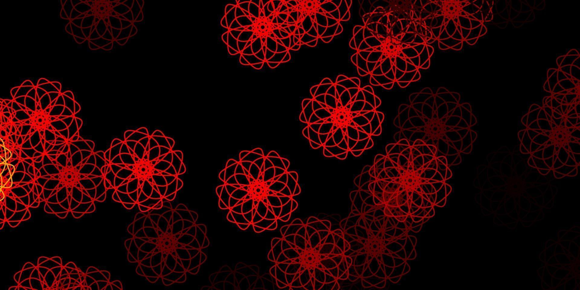 Dark Red, Yellow vector background with random forms.