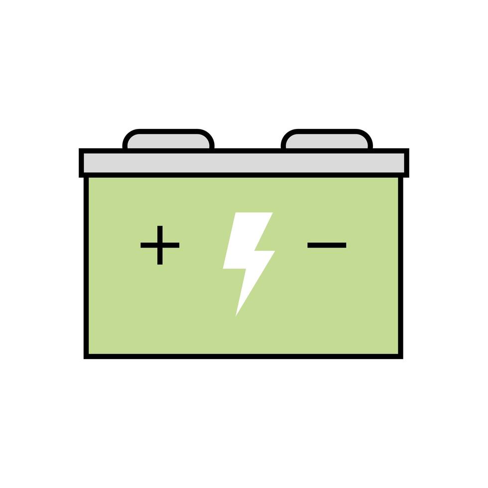 rechargeable battery with plug ecology icon vector