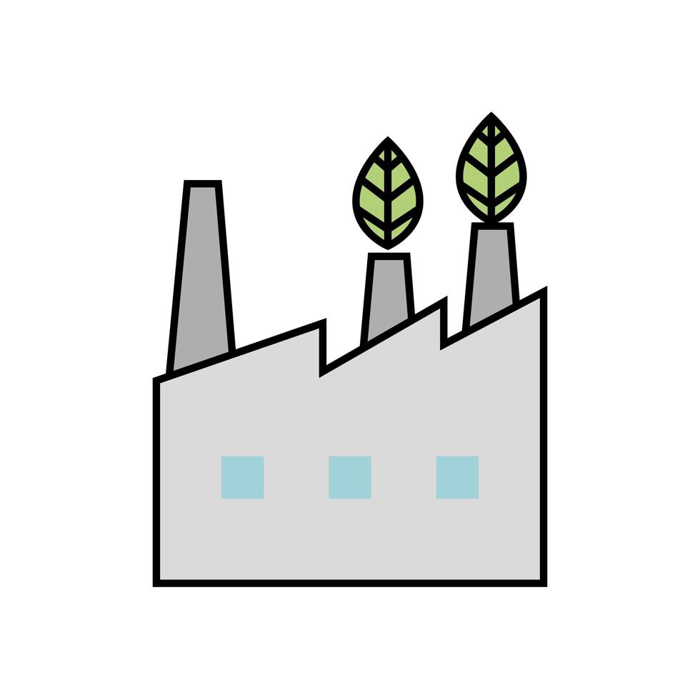 facade of industry friendly ecology icon vector