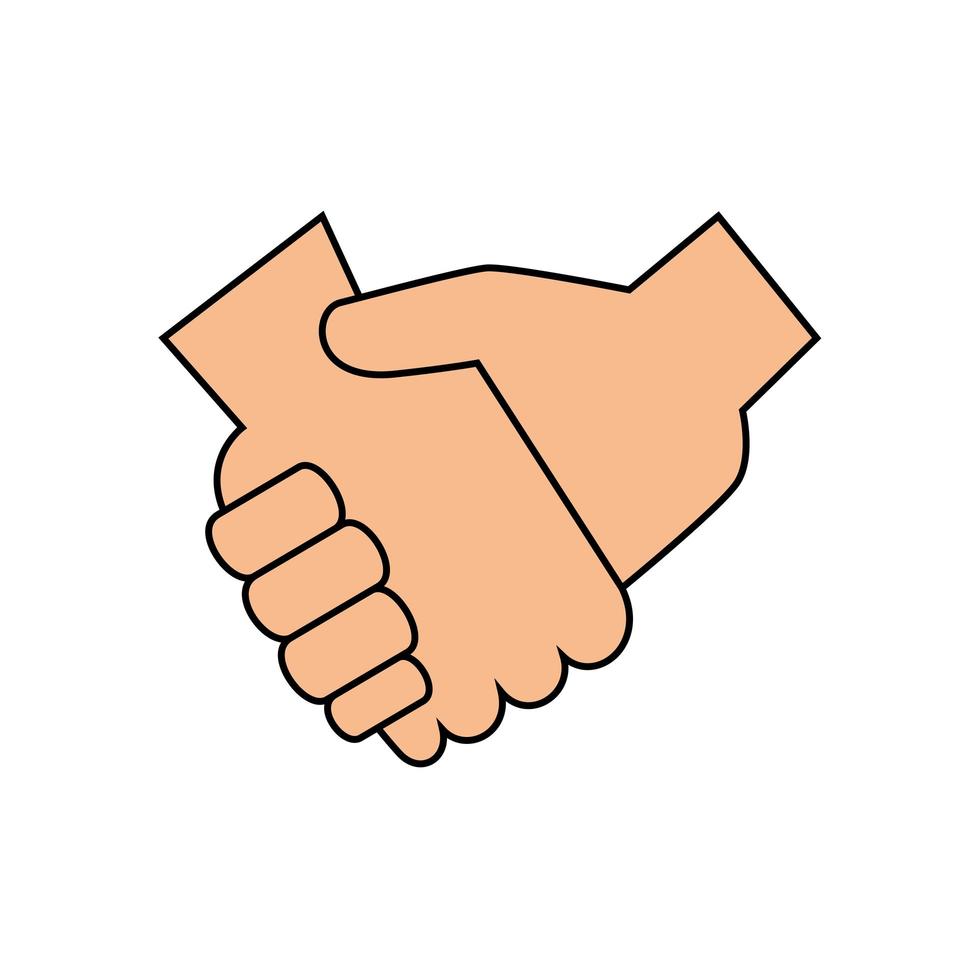 Isolated hands shake vector design