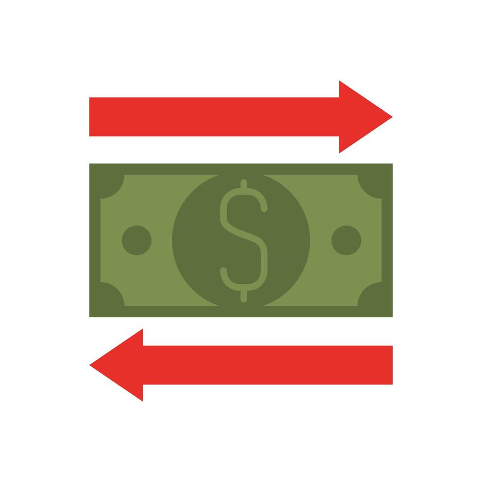 Isolated money bill and arrows vector design
