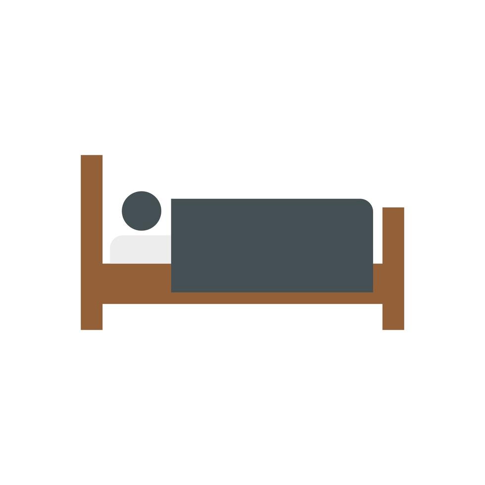 Isolated avatar inside home bed vector design