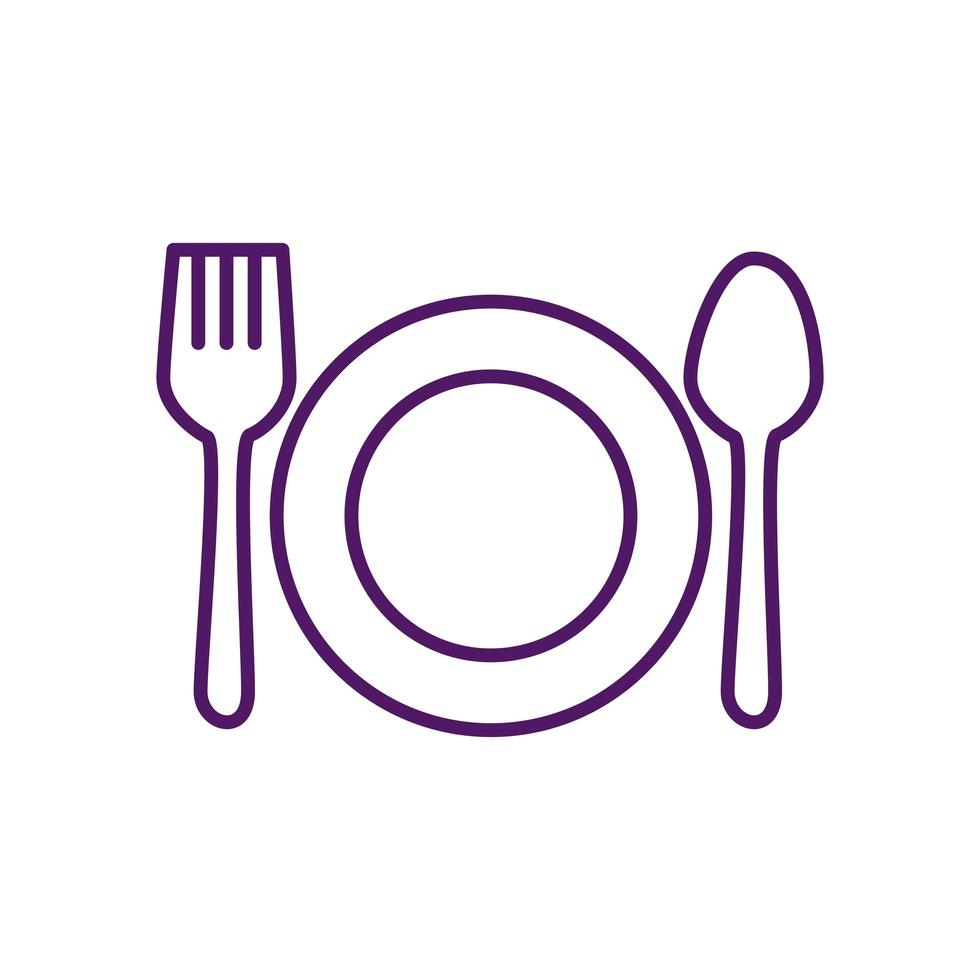 Isolated plate fork and spoon vector design