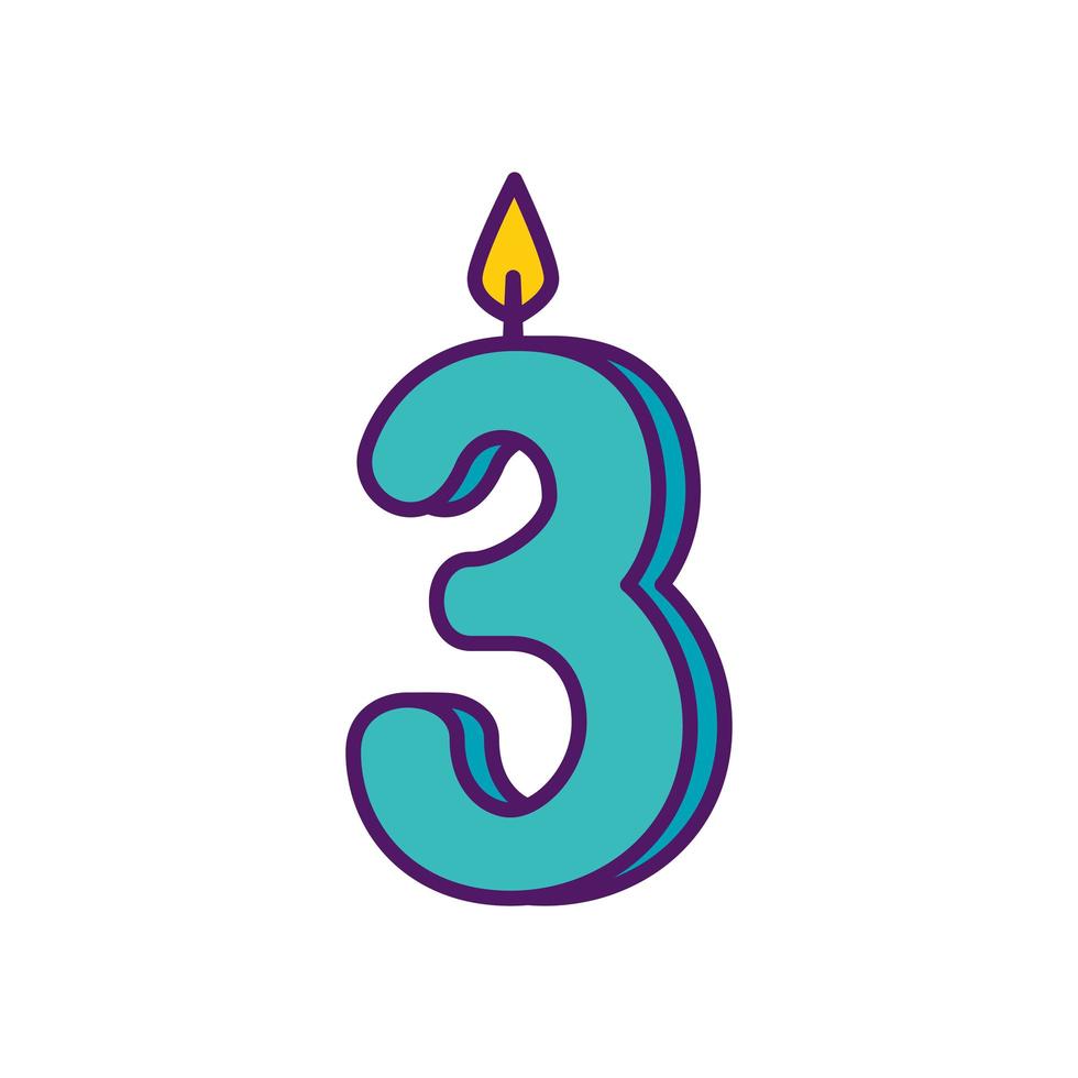 Happy birthday three candle vector design