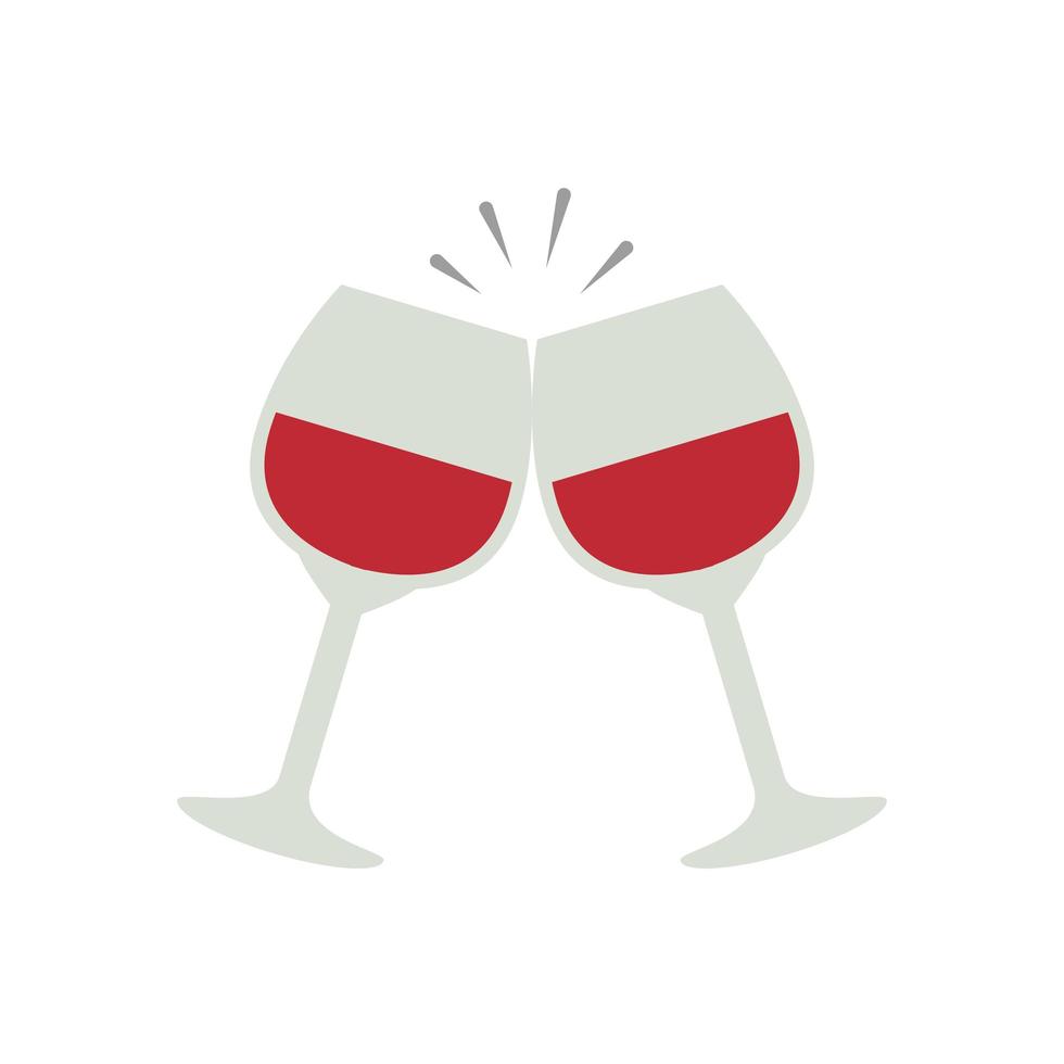 cups glass with wine isolated icon vector