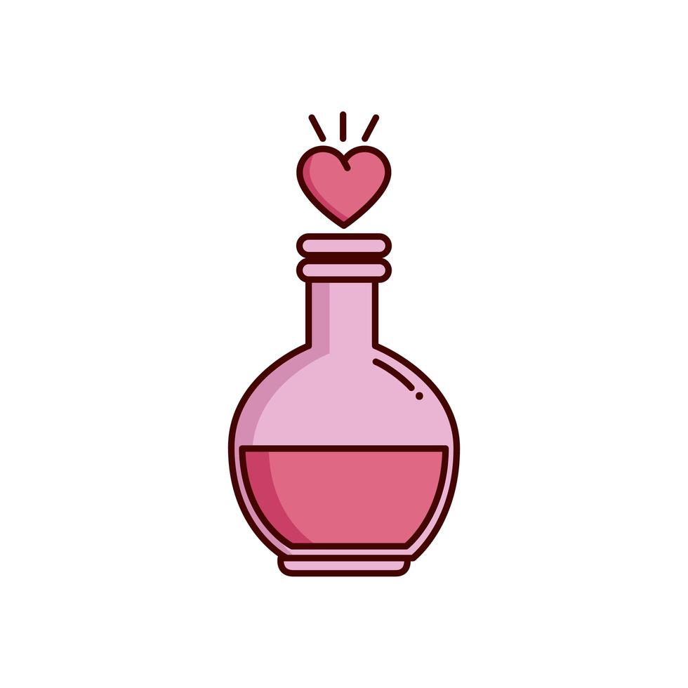 valentines day love potion with heart isolated icon vector