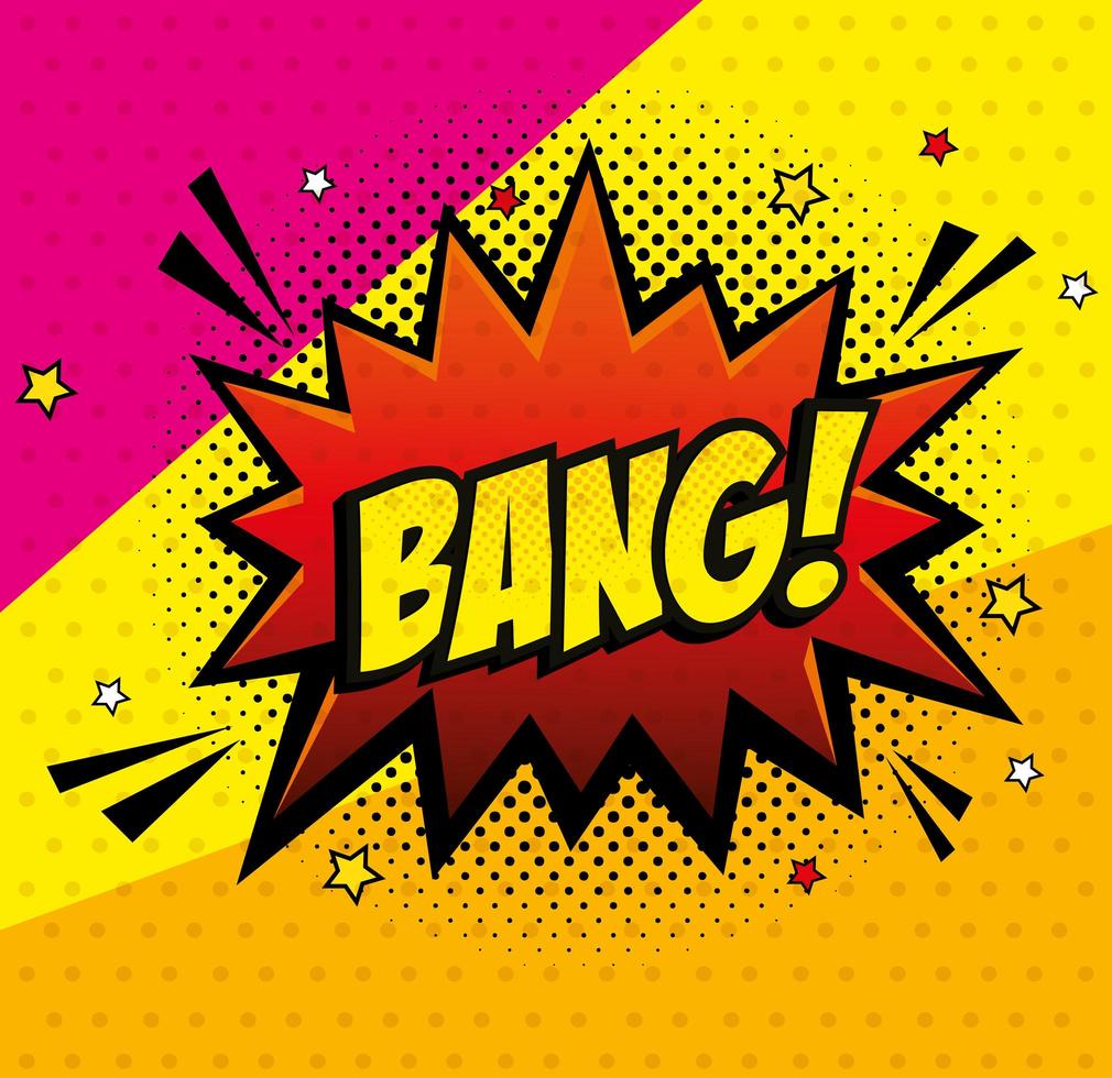 explosion bang pop art style icon vector