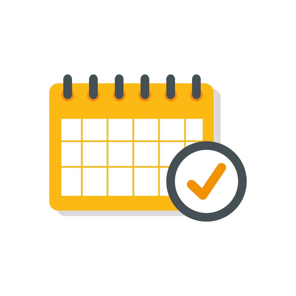 calendar reminder date with check symbol isolated icon vector