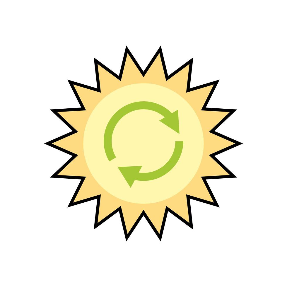 sun with arrrows symbols ecology icon vector