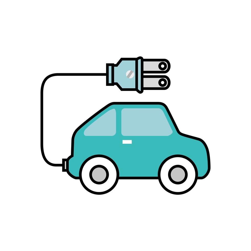 friendly car with plug ecology icon vector