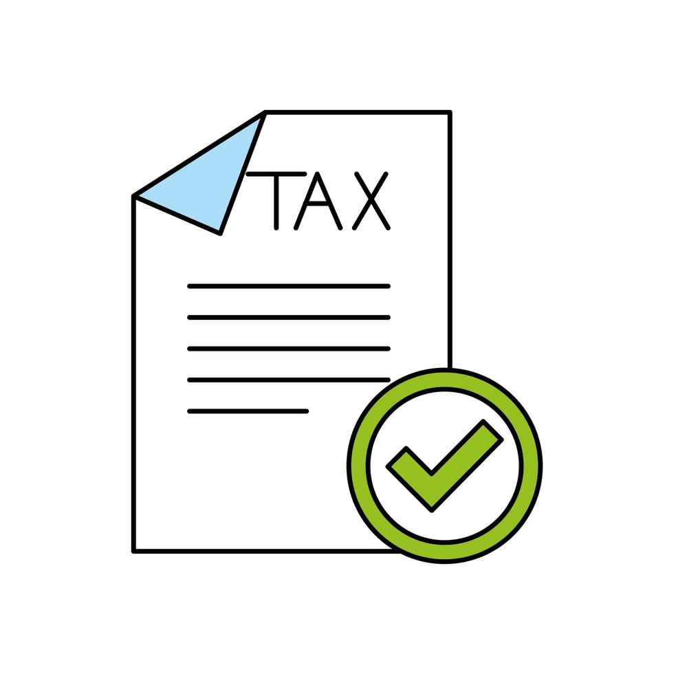 Isolated tax document and check mark vector design