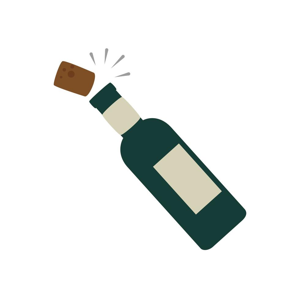 botella de vino icono aislado vector