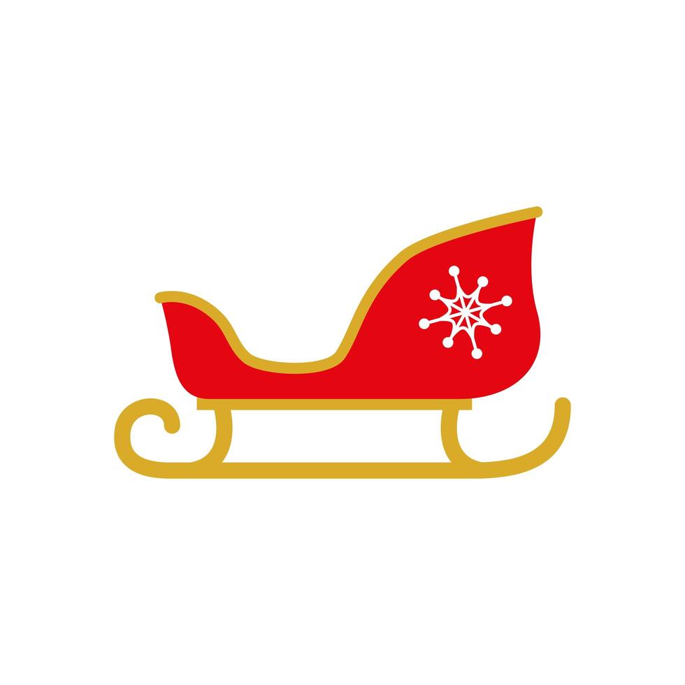 sled santa claus isolated icon vector