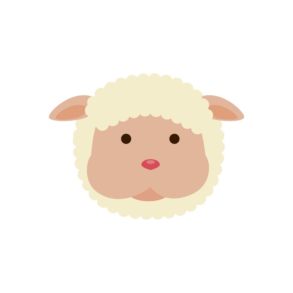 face of sheep animal isolated icon vector