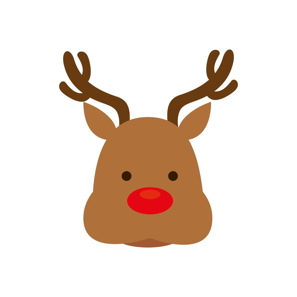 face of reindeer animal isolated icon vector