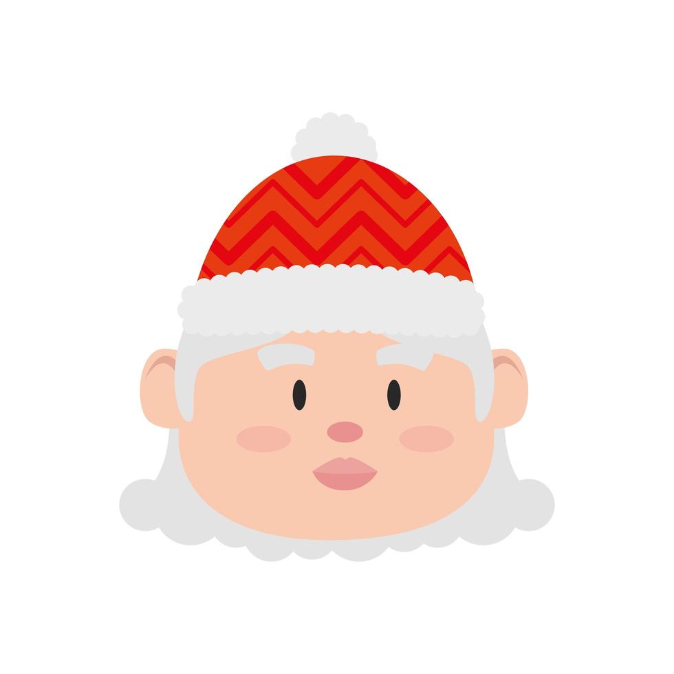 face of santa claus female isolated icon vector