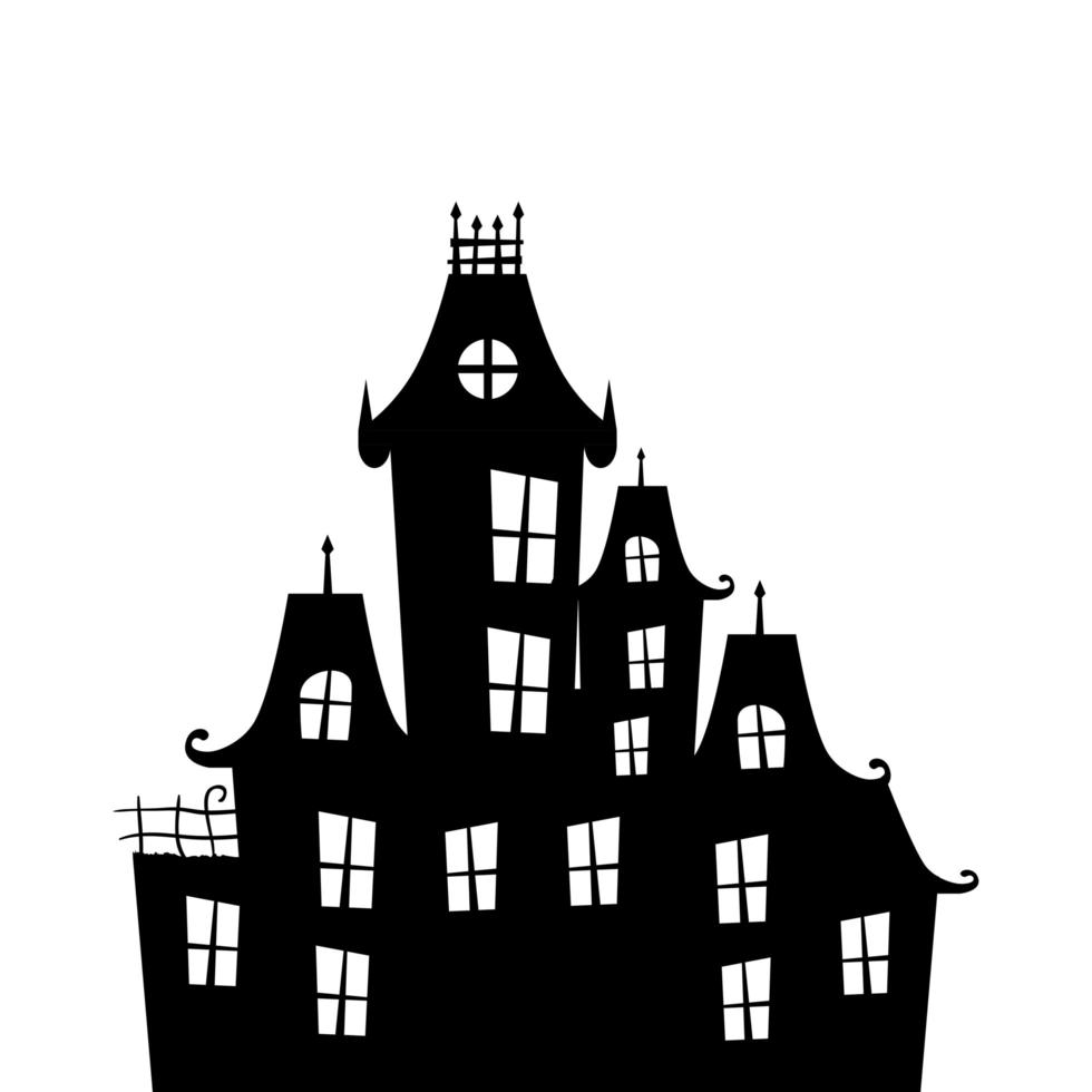 haunted castle halloween isolated icon vector