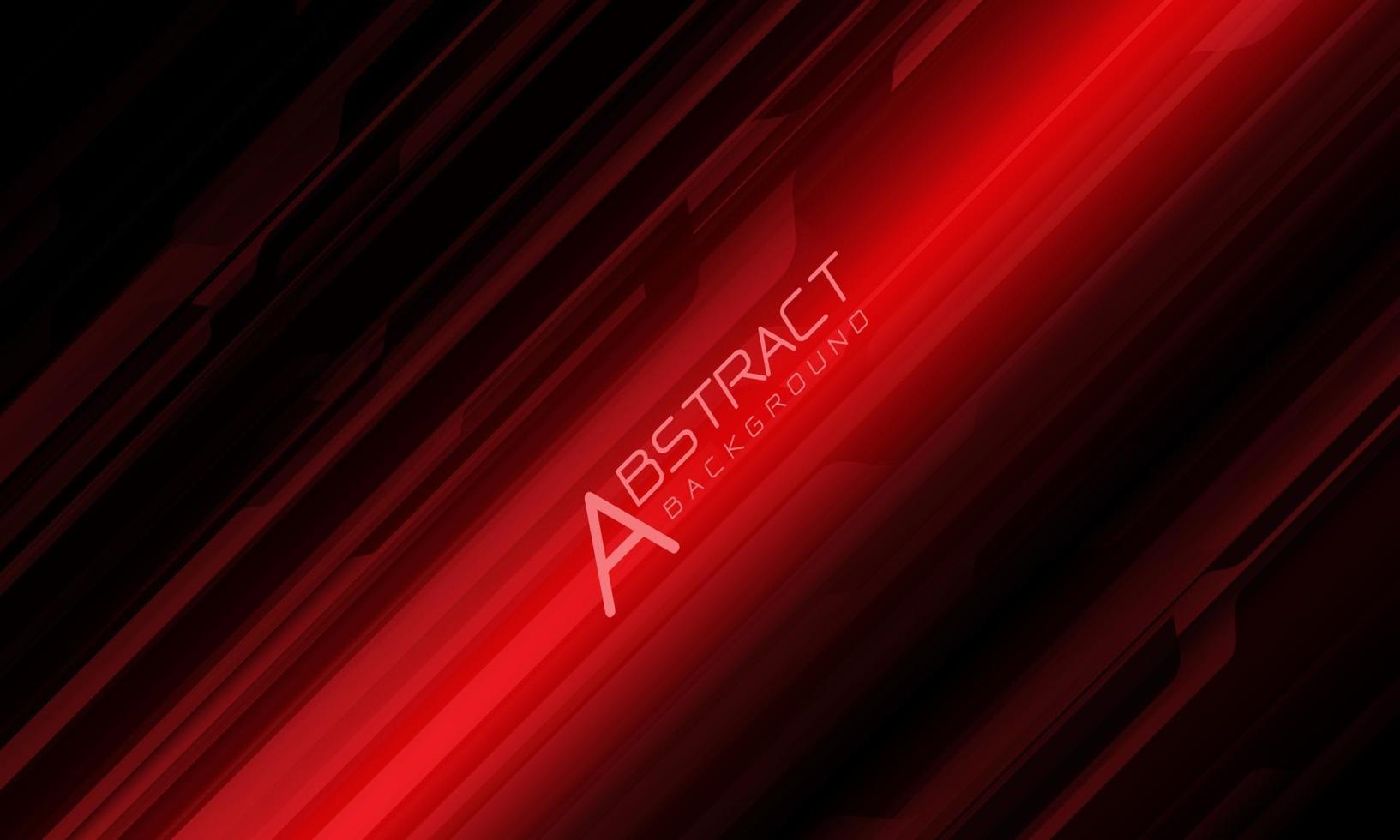 Abstract red line cyber geometric dynamic black futuristic technology vector
