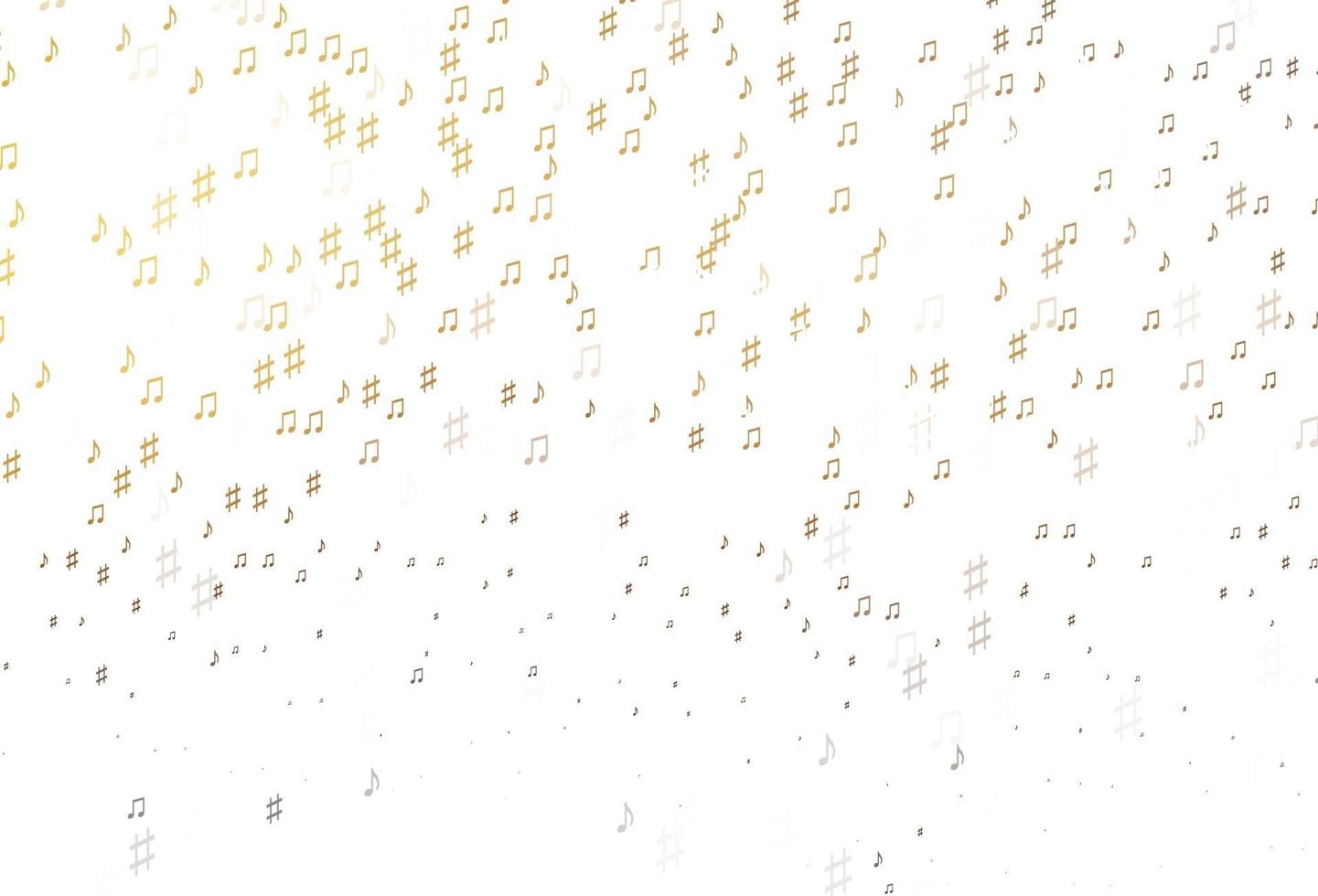 Light Yellow, Orange vector backdrop with music notes.