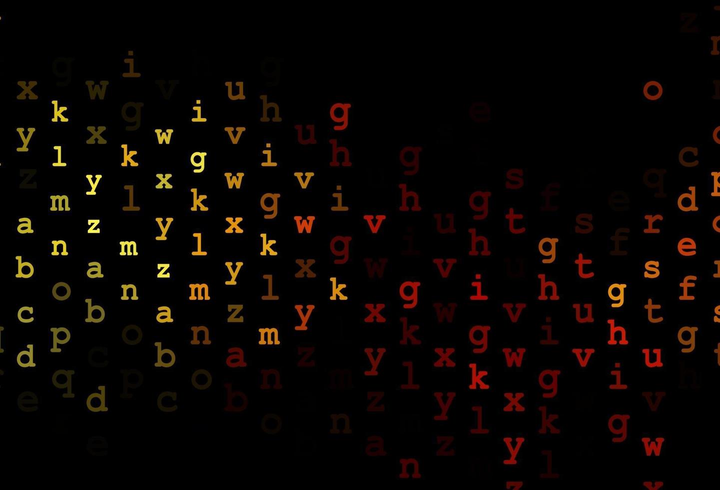 Dark yellow, orange vector texture with ABC characters.