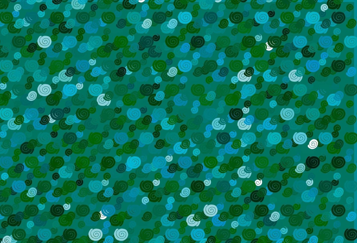Fondo de vector azul claro, verde con círculos curvos.
