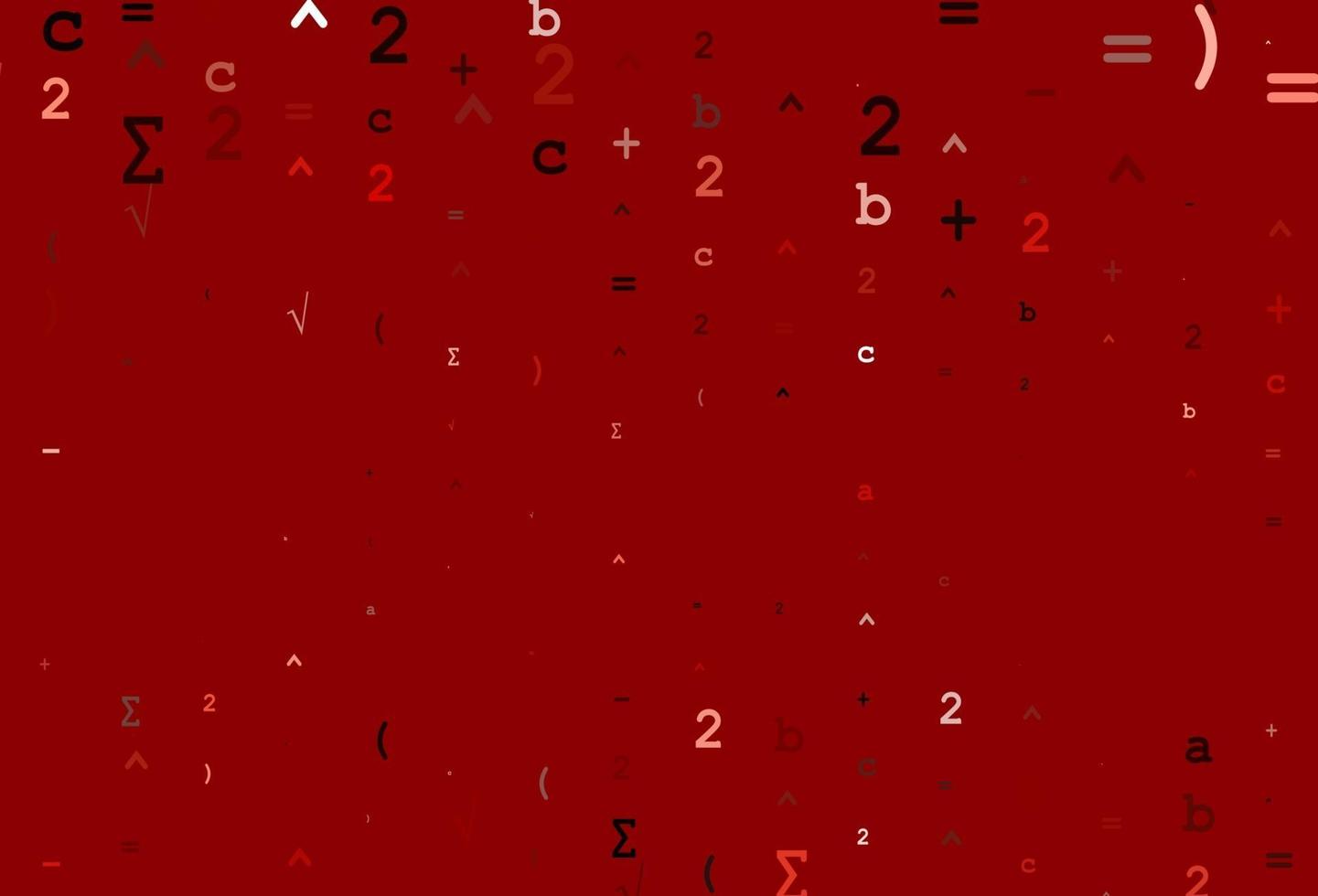 Light Red vector texture with mathematic symbols.