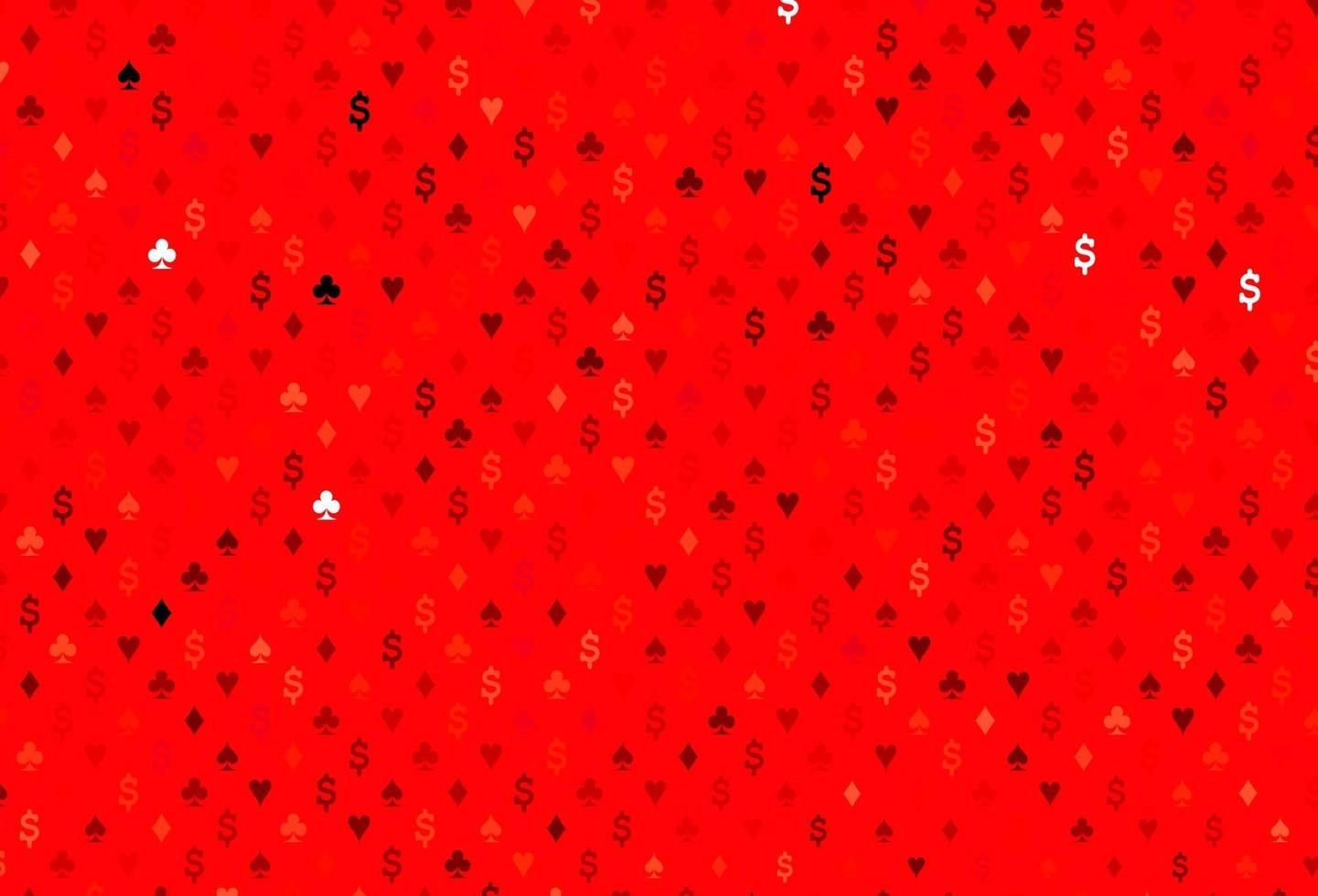 Light red vector texture with playing cards.
