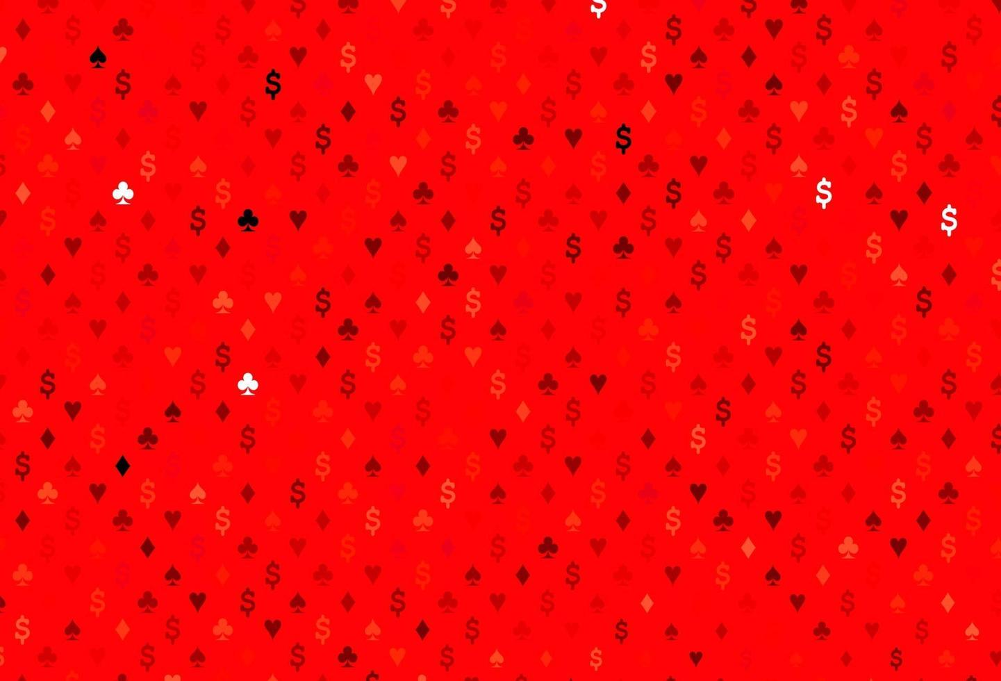 textura de vector rojo claro con naipes.