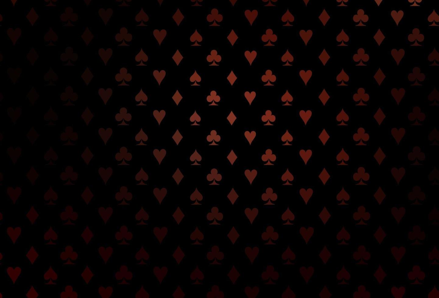 Dark red vector background with cards signs.