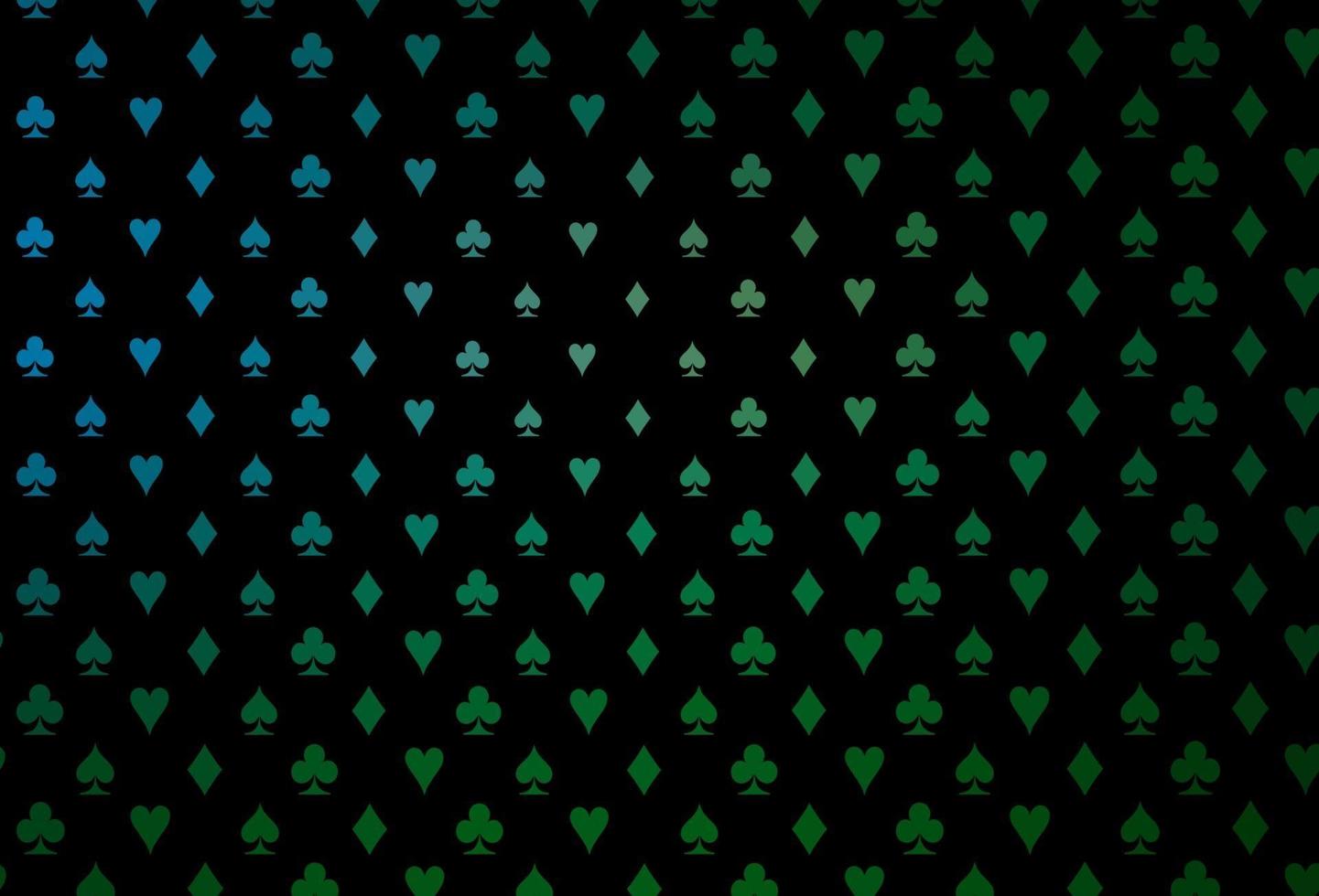 cubierta de vector azul oscuro, verde con símbolos de apuesta.