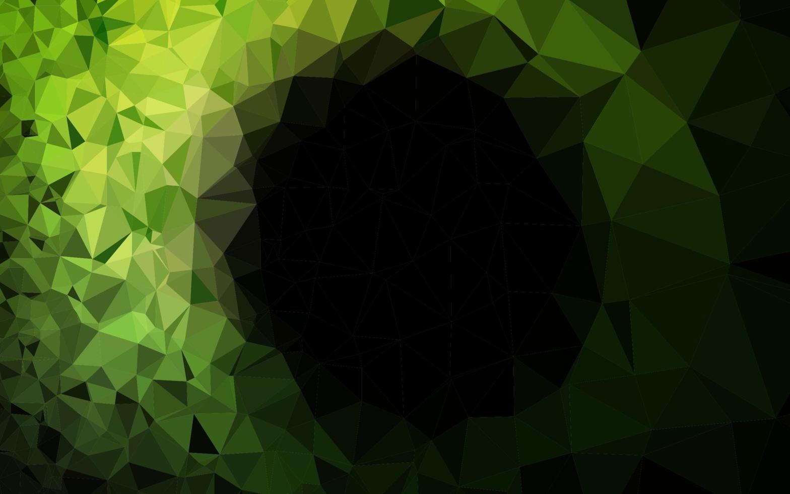 Dark Green vector shining triangular template.