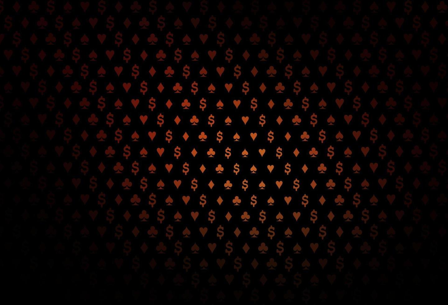 Dark red vector template with poker symbols.