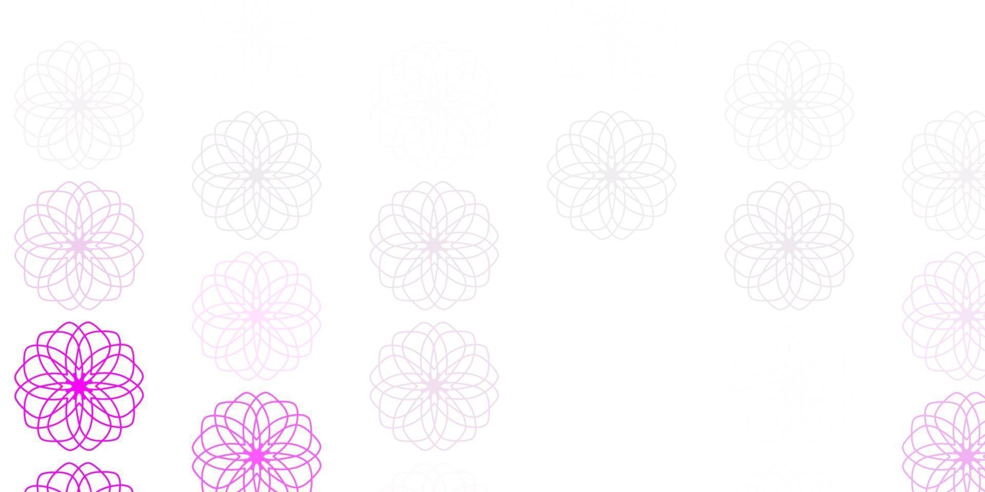 Light purple vector doodle template with flowers.