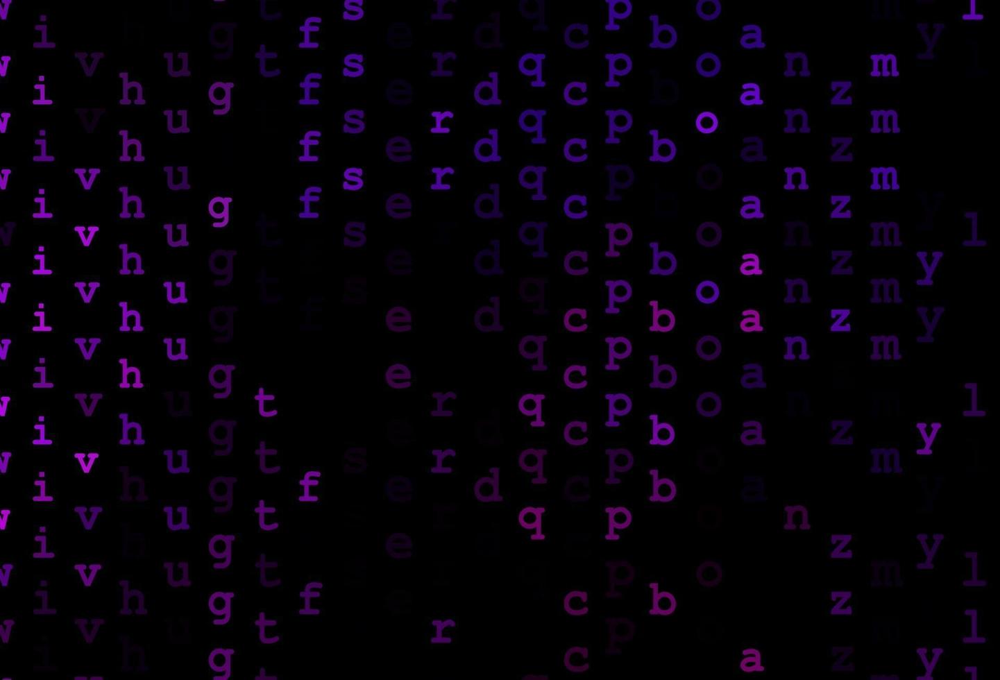 textura de vector púrpura oscuro con caracteres abc.