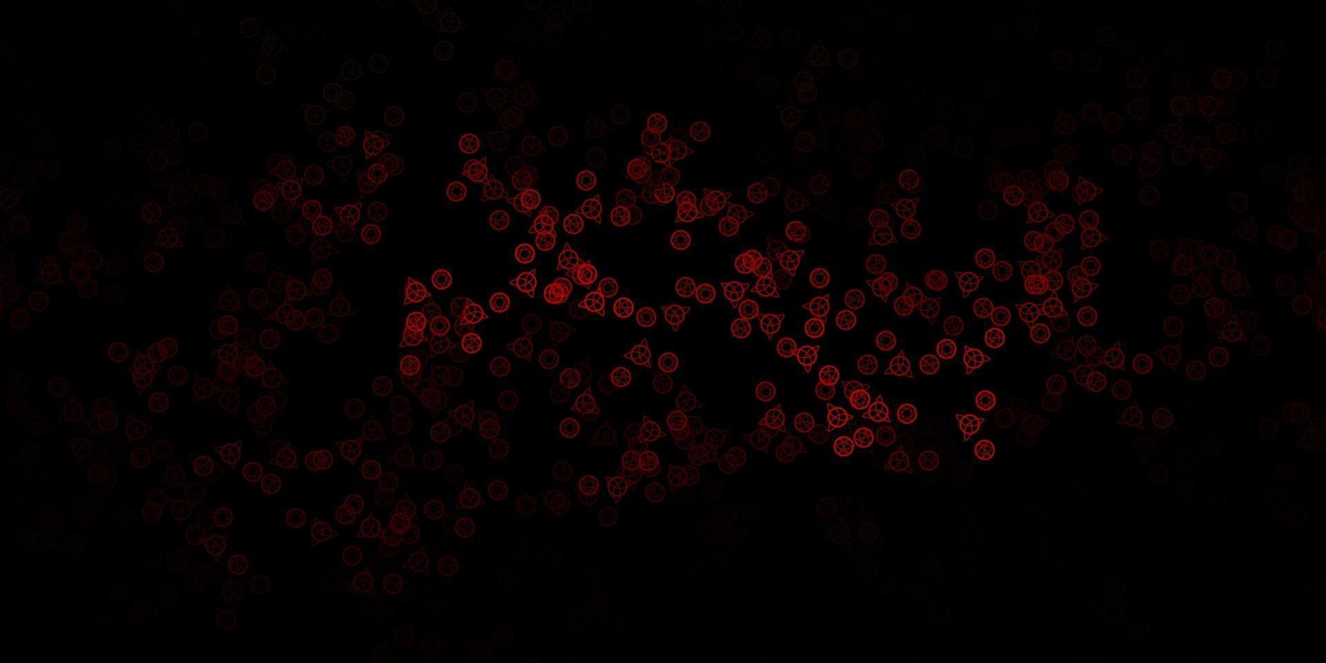 Fondo de vector rojo oscuro con símbolos ocultos.