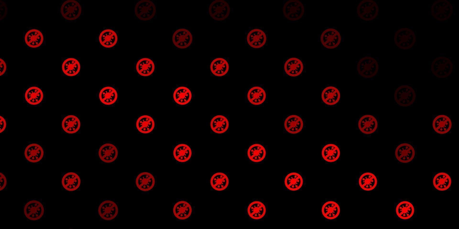 Dark Red vector texture with disease symbols.