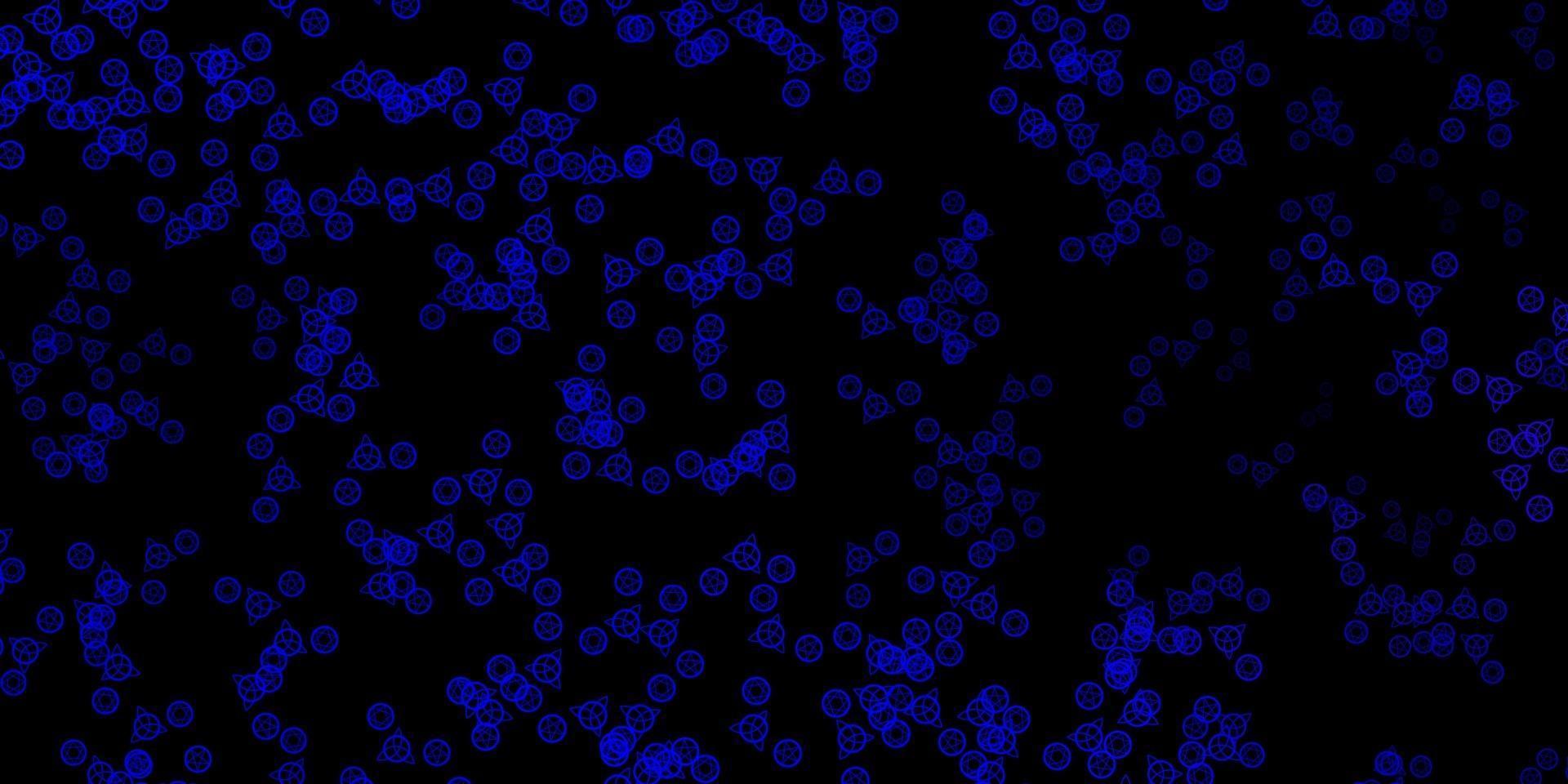 Dark BLUE vector pattern with magic elements.