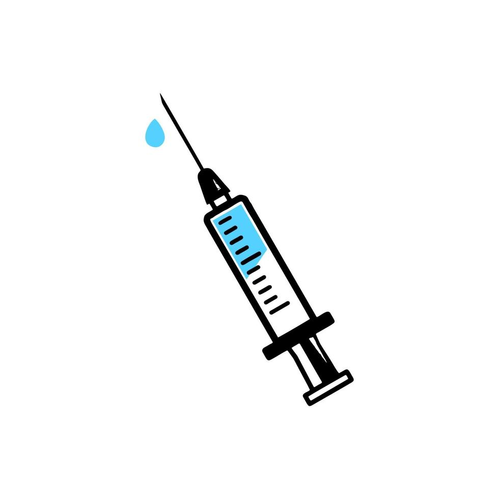 Medical icons vector. Syringe icon medicine drug vector
