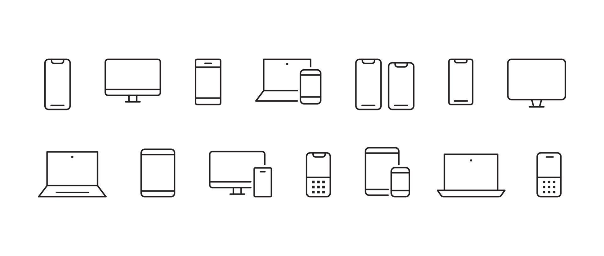 Device icons set. technology flat icons collection 3172984 Vector Art ...