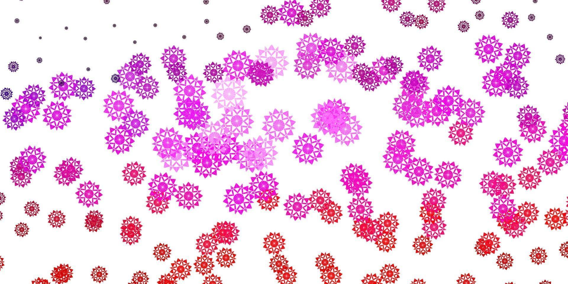Light Purple, Pink vector texture with bright snowflakes.