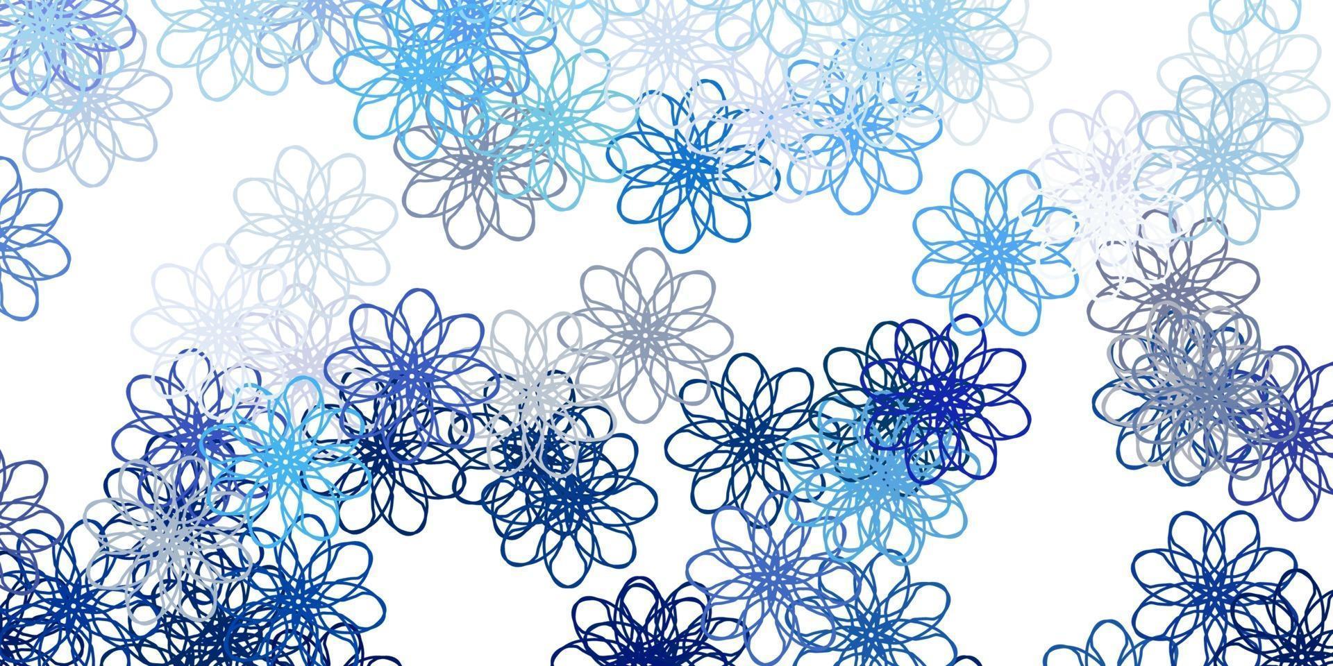 Light Purple vector doodle template with flowers.