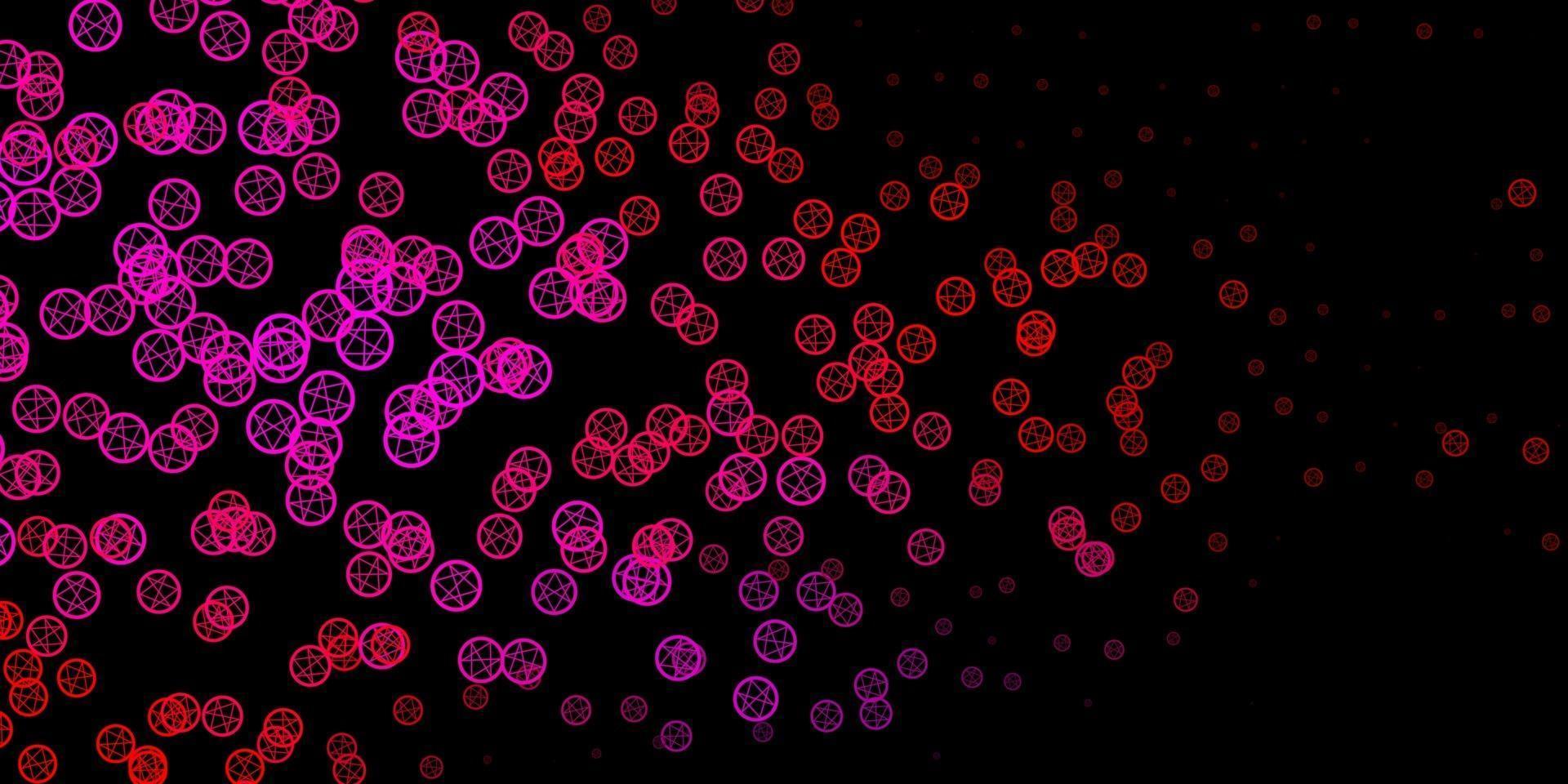 Dark Purple, Pink vector pattern with magic elements.