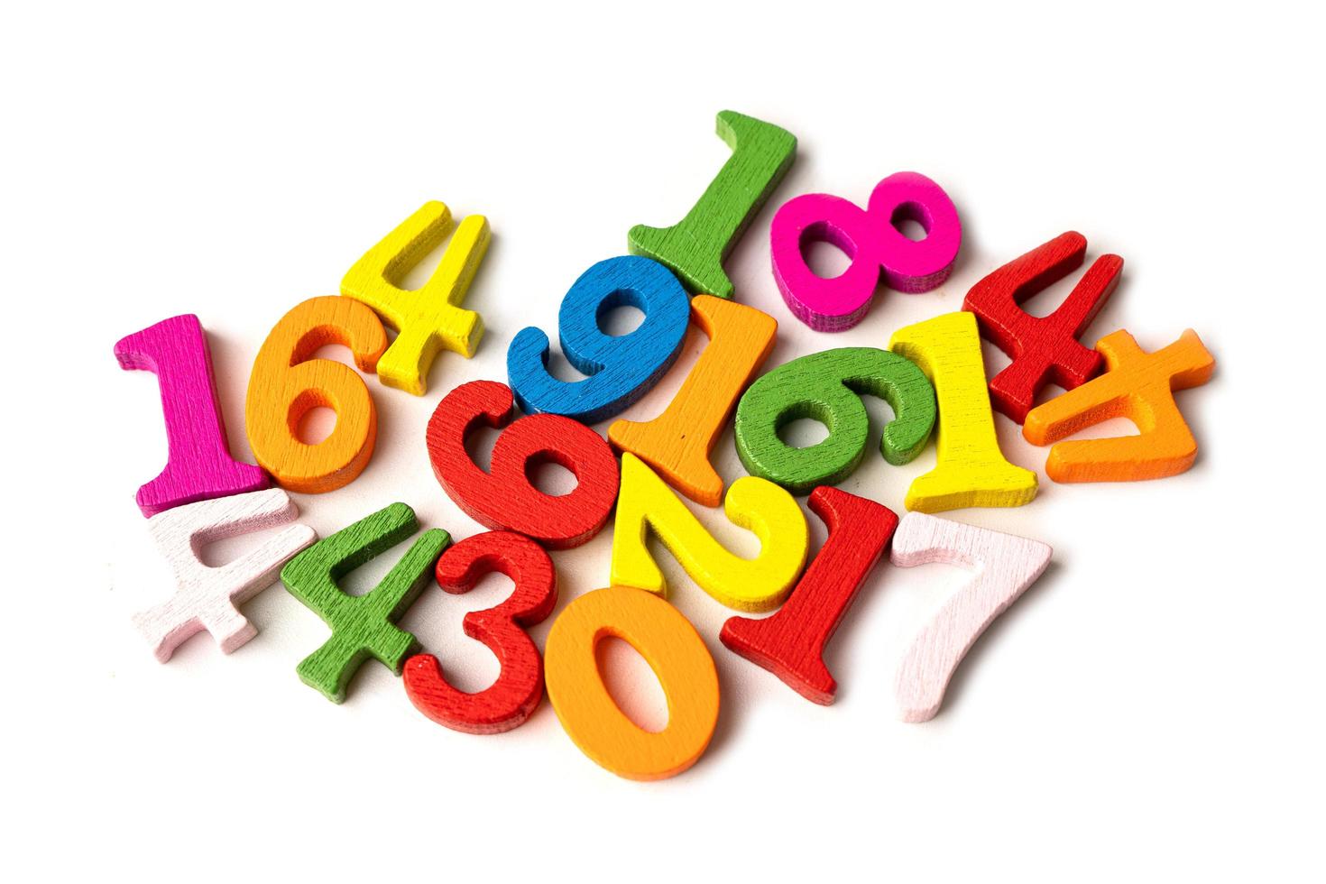 Math Number colorful on white background, photo