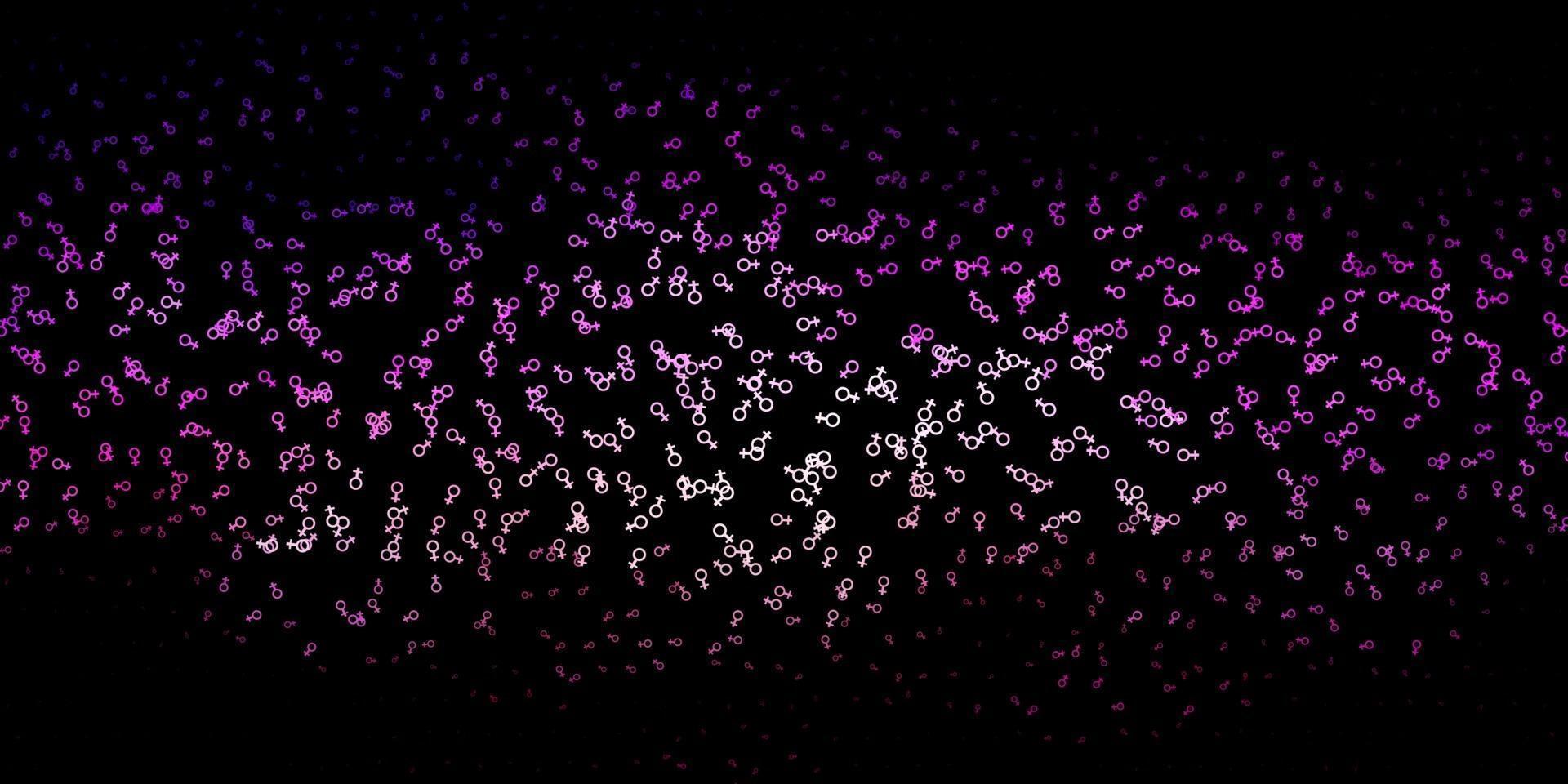 Dark Purple, Pink vector background with occult symbols.