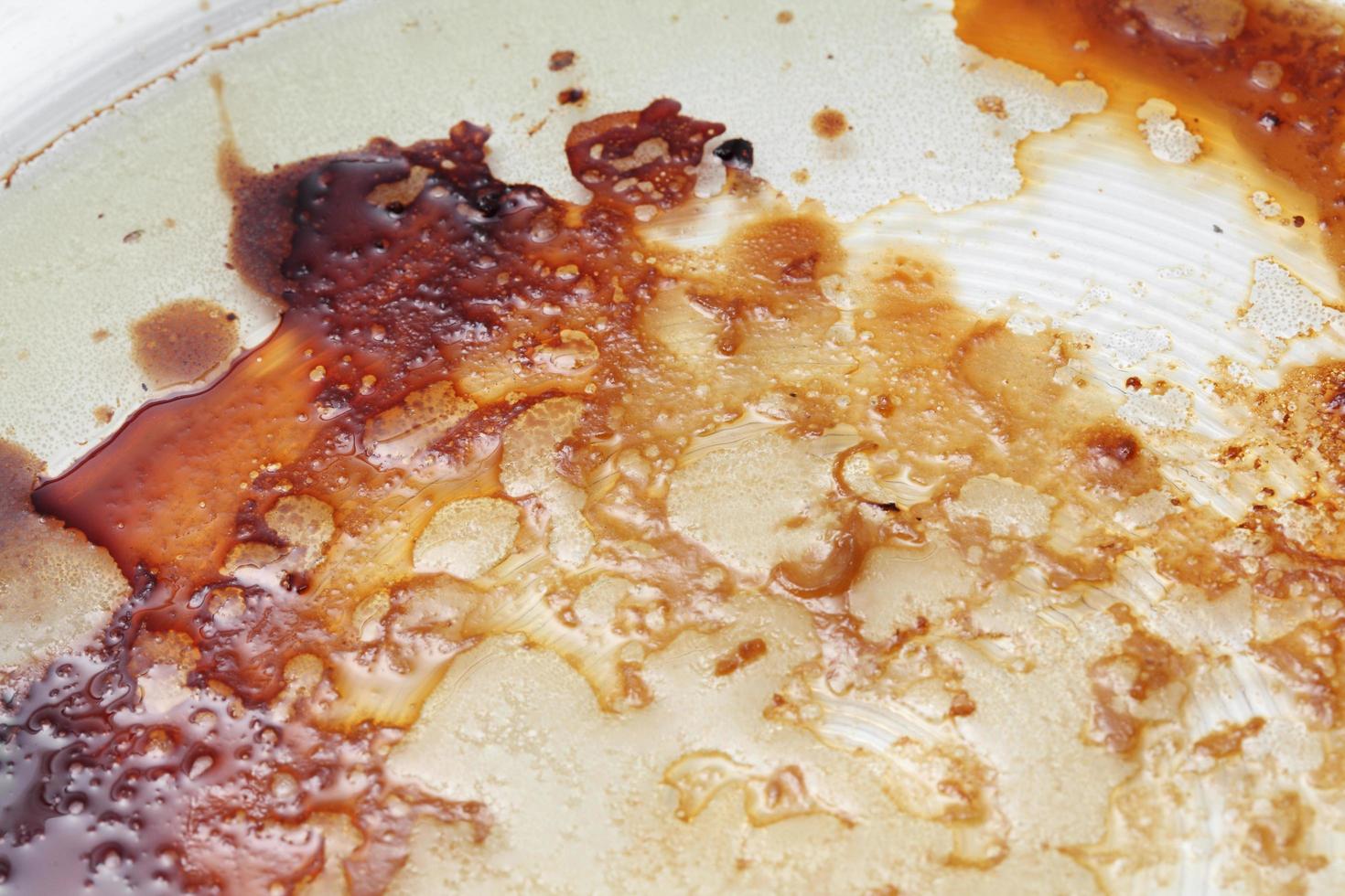 Dirty palm oil after cooking in pot photo
